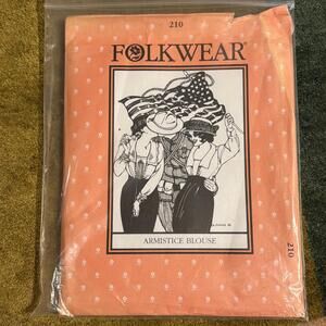 Folkwear #210 Armistice Blouse Sz 8-14 Edwardian Sewing Pattern Uncut NEW